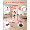 image:imageVEVOR Gymnastic Bars for Kids 140 lbs Capacity Folding Training Kip Bar with Mat Adjustable Height Gymnastic Horizontal Bar for Home Training Equipment for Indoor Outdoor Easy to Assemble Pink