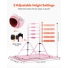 image:imageVEVOR Gymnastic Bars for Kids 140 lbs Capacity Folding Training Kip Bar with Mat Adjustable Height Gymnastic Horizontal Bar for Home Training Equipment for Indoor Outdoor Easy to Assemble Pink