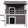image:imageVEVOR Heated Outdoor Cat House Insulated Wooden Cat House for Cats Waterproof Feral Kitty Shelter with Heating Pad PVC Flap Door amp Openable Asphalt Roof for 13 Cats in Winter 34 x 21 x 27 in2story Wooden House