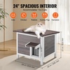 image:imageVEVOR Heated Outdoor Cat House Insulated Wooden Cat House for Cats Waterproof Feral Kitty Shelter with Heating Pad PVC Flap Door amp Openable Asphalt Roof for 13 Cats in Winter 34 x 21 x 27 inWooden House With Insulated Liner