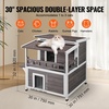image:imageVEVOR Heated Outdoor Cat House Insulated Wooden Cat House for Cats Waterproof Feral Kitty Shelter with Heating Pad PVC Flap Door amp Openable Asphalt Roof for 13 Cats in Winter 34 x 21 x 27 in2story Wooden House