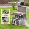 image:imageVEVOR Heated Outdoor Cat House Insulated Wooden Cat House for Cats Waterproof Feral Kitty Shelter with Heating Pad PVC Flap Door amp Openable Asphalt Roof for 13 Cats in Winter 34 x 21 x 27 in2story Wooden House