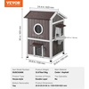 image:imageVEVOR Heated Outdoor Cat House Insulated Wooden Cat House for Cats Waterproof Feral Kitty Shelter with Heating Pad PVC Flap Door amp Openable Asphalt Roof for 13 Cats in Winter 34 x 21 x 27 in2story Wooden House