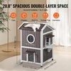 image:imageVEVOR Heated Outdoor Cat House Insulated Wooden Cat House for Cats Waterproof Feral Kitty Shelter with Heating Pad PVC Flap Door amp Openable Asphalt Roof for 13 Cats in Winter 34 x 21 x 27 in2story Wooden House