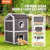 image:imageVEVOR Heated Outdoor Cat House Insulated Wooden Cat House for Cats Waterproof Feral Kitty Shelter with Heating Pad PVC Flap Door amp Openable Asphalt Roof for 13 Cats in Winter 34 x 21 x 27 in2story Wooden House