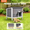 image:imageVEVOR Heated Outdoor Cat House Insulated Wooden Cat House for Cats Waterproof Feral Kitty Shelter with Heating Pad PVC Flap Door amp Openable Asphalt Roof for 13 Cats in Winter 34 x 21 x 27 inWooden House With Insulated Liner