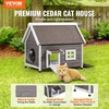image:imageVEVOR Heated Outdoor Cat House Insulated Wooden Cat House for Cats Waterproof Feral Kitty Shelter with Heating Pad PVC Flap Door amp Openable Asphalt Roof for 13 Cats in Winter 34 x 21 x 27 in1story Wooden House