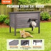 image:imageVEVOR Heated Outdoor Cat House Insulated Wooden Cat House for Cats Waterproof Feral Kitty Shelter with Heating Pad PVC Flap Door amp Openable Asphalt Roof for 13 Cats in Winter 34 x 21 x 27 inWooden House With Insulated Liner