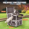 image:imageVEVOR Heated Outdoor Cat House Insulated Wooden Cat House for Cats Waterproof Feral Kitty Shelter with Heating Pad PVC Flap Door amp Openable Asphalt Roof for 13 Cats in Winter 34 x 21 x 27 in2story Wooden House