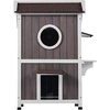 image:imageVEVOR Heated Outdoor Cat House Insulated Wooden Cat House for Cats Waterproof Feral Kitty Shelter with Heating Pad PVC Flap Door amp Openable Asphalt Roof for 13 Cats in Winter 34 x 21 x 27 in2story Wooden House