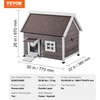 image:imageVEVOR Heated Outdoor Cat House Insulated Wooden Cat House for Cats Waterproof Feral Kitty Shelter with Heating Pad PVC Flap Door amp Openable Asphalt Roof for 13 Cats in Winter 34 x 21 x 27 in1story Wooden House