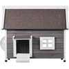 image:imageVEVOR Heated Outdoor Cat House Insulated Wooden Cat House for Cats Waterproof Feral Kitty Shelter with Heating Pad PVC Flap Door amp Openable Asphalt Roof for 13 Cats in Winter 34 x 21 x 27 in1story Wooden House