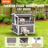 image:imageVEVOR Heated Outdoor Cat House Insulated Wooden Cat House for Cats Waterproof Feral Kitty Shelter with Heating Pad PVC Flap Door amp Openable Asphalt Roof for 13 Cats in Winter 34 x 21 x 27 in2story Wooden House