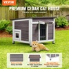 image:imageVEVOR Heated Outdoor Cat House Insulated Wooden Cat House for Cats Waterproof Feral Kitty Shelter with Heating Pad PVC Flap Door amp Openable Asphalt Roof for 13 Cats in Winter 34 x 21 x 27 inWooden House