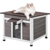 image:imageVEVOR Heated Outdoor Cat House Insulated Wooden Cat House for Cats Waterproof Feral Kitty Shelter with Heating Pad PVC Flap Door amp Openable Asphalt Roof for 13 Cats in Winter 34 x 21 x 27 inWooden House