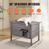 image:imageVEVOR Heated Outdoor Cat House Insulated Wooden Cat House for Cats Waterproof Feral Kitty Shelter with Heating Pad PVC Flap Door amp Openable Asphalt Roof for 13 Cats in Winter 34 x 21 x 27 inWooden House With Insulated Liner