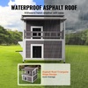 image:imageVEVOR Heated Outdoor Cat House Insulated Wooden Cat House for Cats Waterproof Feral Kitty Shelter with Heating Pad PVC Flap Door amp Openable Asphalt Roof for 13 Cats in Winter 34 x 21 x 27 in2story Wooden House