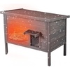 image:imageVEVOR Heated Outdoor Cat House Insulated Wooden Cat House for Cats Waterproof Feral Kitty Shelter with Heating Pad PVC Flap Door amp Openable Asphalt Roof for 13 Cats in Winter 34 x 21 x 27 inWooden House With Insulated Liner