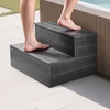image:imageVEVOR Hot Tub Steps 2Step Spa Outdoor Stairs Heavy Duty 25 inch Wide HIPS AboveGroundInflatable Pool Step with 600 lbs Weight Capacity MultiUse for Porch Patio Deck Campers Graphite Gray25 in