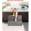 image:imageVEVOR Hot Tub Steps 2Step Spa Outdoor Stairs Heavy Duty 25 inch Wide HIPS AboveGroundInflatable Pool Step with 600 lbs Weight Capacity MultiUse for Porch Patio Deck Campers Graphite Gray25 in