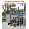 image:imageVEVOR Hot Tub Steps 2Step Spa Outdoor Stairs Heavy Duty 25 inch Wide HIPS AboveGroundInflatable Pool Step with 600 lbs Weight Capacity MultiUse for Porch Patio Deck Campers Graphite Gray252 in