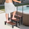 image:imageVEVOR Hot Tub Steps 2Step Spa Outdoor Stairs Heavy Duty 25 inch Wide HIPS AboveGroundInflatable Pool Step with 600 lbs Weight Capacity MultiUse for Porch Patio Deck Campers Graphite Gray252 in