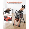 image:imageVEVOR Inversion Table 300 lbs Capacity Heavy Duty Back Inverter Stretcher Inverted Table with DualRoller Locking Decompression Tables for Shoulders Neck MultiAngle Adjustable Tether StrapBlack  Red