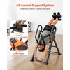 image:imageVEVOR Inversion Table 300 lbs Capacity Heavy Duty Back Inverter Stretcher Inverted Table with DualRoller Locking Decompression Tables for Shoulders Neck MultiAngle Adjustable Tether StrapBlack  Orange