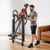 image:imageVEVOR Inversion Table 300 lbs Capacity Heavy Duty Back Inverter Stretcher Inverted Table with DualRoller Locking Decompression Tables for Shoulders Neck MultiAngle Adjustable Tether StrapBlack  Red