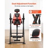 image:imageVEVOR Inversion Table 300 lbs Capacity Heavy Duty Back Inverter Stretcher Inverted Table with DualRoller Locking Decompression Tables for Shoulders Neck MultiAngle Adjustable Tether StrapBlack  Red