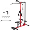 image:imageVEVOR LAT Pull Down Machine 3in1 Row Cable Machine Cable Machines Home Gym with 3Level Adjustable Seat 4Level Adjustable Foam Roller Load 400 lbs LAT Tower for Back Chest Tricep Black