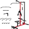 image:imageVEVOR LAT Pull Down Machine 3in1 Row Cable Machine Cable Machines Home Gym with 3Level Adjustable Seat 4Level Adjustable Foam Roller Load 400 lbs LAT Tower for Back Chest Tricep Black