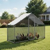 image:imageVEVOR Large Metal Chicken Coop98 x 98 x 66 ft Walkin Chicken Run House with Waterproof Cover amp Sturdy Frame Spire Roof Poultry Cage Duck Pen for Rabbit Hen Goose Outdoor Backyard Farm Use1181L x 394W x 787H