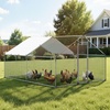 image:imageVEVOR Large Metal Chicken Coop98 x 98 x 66 ft Walkin Chicken Run House with Waterproof Cover amp Sturdy Frame Spire Roof Poultry Cage Duck Pen for Rabbit Hen Goose Outdoor Backyard Farm Use1186L x 1547W x 784H