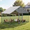 image:imageVEVOR Large Metal Chicken Coop98 x 98 x 66 ft Walkin Chicken Run House with Waterproof Cover amp Sturdy Frame Spire Roof Poultry Cage Duck Pen for Rabbit Hen Goose Outdoor Backyard Farm Use1176L x 792W x 792H