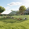 image:imageVEVOR Large Metal Chicken Coop98 x 98 x 66 ft Walkin Chicken Run House with Waterproof Cover amp Sturdy Frame Spire Roof Poultry Cage Duck Pen for Rabbit Hen Goose Outdoor Backyard Farm Use3149L x 1181W x 787H