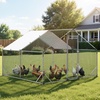 image:imageVEVOR Large Metal Chicken Coop98 x 98 x 66 ft Walkin Chicken Run House with Waterproof Cover amp Sturdy Frame Spire Roof Poultry Cage Duck Pen for Rabbit Hen Goose Outdoor Backyard Farm Use1181L x 1181W x 787H