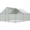 image:imageVEVOR Large Metal Chicken Coop98 x 98 x 66 ft Walkin Chicken Run House with Waterproof Cover amp Sturdy Frame Spire Roof Poultry Cage Duck Pen for Rabbit Hen Goose Outdoor Backyard Farm Use1186L x 1547W x 784H