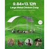 image:imageVEVOR Large Metal Chicken Coop98 x 98 x 66 ft Walkin Chicken Run House with Waterproof Cover amp Sturdy Frame Spire Roof Poultry Cage Duck Pen for Rabbit Hen Goose Outdoor Backyard Farm Use1575L x 1181W x 787H