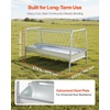 image:imageVEVOR Livestock Hay Feeder 2 in 1 Grain amp Hay Feeder 80Gallon Capacity 579 Long Goat Pasture Feeding with Deeper Feeding Pan Heavy Duty Steel Grain Holder for Sheep Sheds Farms Horse Barns579 x 276 x 341 in