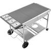 image:imageVEVOR Outdoor Grill Cart 310 x 170 inch Tabletop Size Grilling Table Foldable Outdoor Cooking Table with Tissue Holder Hooks Wheels Side Table BBQ Prep Tables for Picnic Kitchen CourtyardGray