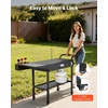 image:imageVEVOR Outdoor Grill Cart 310 x 170 inch Tabletop Size Grilling Table Foldable Outdoor Cooking Table with Tissue Holder Hooks Wheels Side Table BBQ Prep Tables for Picnic Kitchen CourtyardBlack