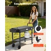 image:imageVEVOR Outdoor Grill Cart 310 x 170 inch Tabletop Size Grilling Table Foldable Outdoor Cooking Table with Tissue Holder Hooks Wheels Side Table BBQ Prep Tables for Picnic Kitchen CourtyardBlack