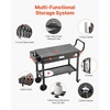 image:imageVEVOR Outdoor Grill Cart 310 x 170 inch Tabletop Size Grilling Table Foldable Outdoor Cooking Table with Tissue Holder Hooks Wheels Side Table BBQ Prep Tables for Picnic Kitchen CourtyardBlack