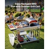image:imageVEVOR Outdoor Grill Cart 310 x 170 inch Tabletop Size Grilling Table Foldable Outdoor Cooking Table with Tissue Holder Hooks Wheels Side Table BBQ Prep Tables for Picnic Kitchen CourtyardGray