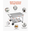 image:imageVEVOR Outdoor Grill Cart 310 x 170 inch Tabletop Size Grilling Table Foldable Outdoor Cooking Table with Tissue Holder Hooks Wheels Side Table BBQ Prep Tables for Picnic Kitchen CourtyardGray