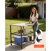 image:imageVEVOR Outdoor Grill Cart 310 x 170 inch Tabletop Size Grilling Table Foldable Outdoor Cooking Table with Tissue Holder Hooks Wheels Side Table BBQ Prep Tables for Picnic Kitchen CourtyardBlack