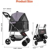 image:imageVEVOR Pet Stroller 44 lbs Weight Capacity Foldable Dog Cart 4 Wheels Cats Stroller with Mesh Windows amp Revrsible Handle Portable Pet Carrier with Brake for Small to Medium Pets4 wheels  For Pets up to 35 Pound