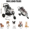 image:imageVEVOR Pet Stroller 44 lbs Weight Capacity Foldable Dog Cart 4 Wheels Cats Stroller with Mesh Windows amp Revrsible Handle Portable Pet Carrier with Brake for Small to Medium Pets3 wheels  For Pets up to 75 Pound