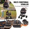 image:imageVEVOR Pet Stroller 44 lbs Weight Capacity Foldable Dog Cart 4 Wheels Cats Stroller with Mesh Windows amp Revrsible Handle Portable Pet Carrier with Brake for Small to Medium Pets4 wheels  For Pets up to 66lbs